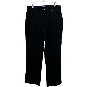 NWT JONES NEW YORK Signature Woman corduroy black stretch bootcut pants Sz 14W